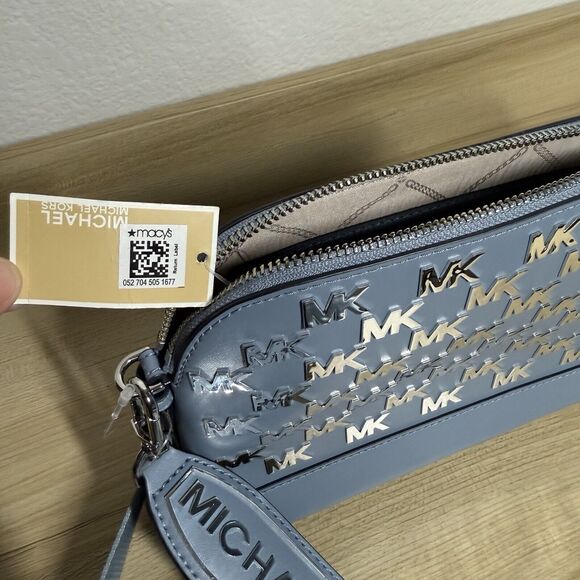 Michael Kors Jet Set Charm LG Dome Body Chambray Light Blue Crossbody Logo Bag - Picture 9 of 10